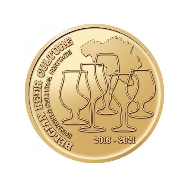 2 1/2 € юбилейная монета 2021 г.Бельгия  - 5 лет нематериального наследия бельгийской пивной культуры