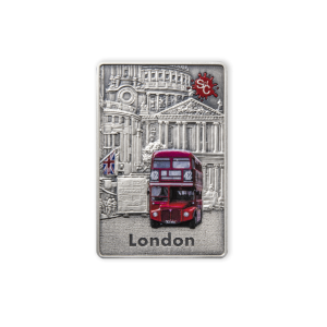Suurlinnade ikoonilised transprdivahendid. London. - Samoa 5 $ 2021.a. värvitrükis 2-untsine 99,9 % hõbemünt