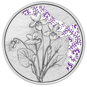 "Kukkien kieli. Orvokki" - Itävalta 10 € 2024 v. 92,5% hopearaha 15,552 g