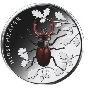 "Wonderland of insects" -European Stag Beetle. Germany 5€ 2023 commemorative coin