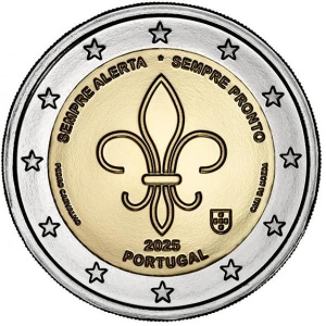 Portugali  2025 a 2€ juubelimünt - 16. ülemaailmne skautide simulatsioonivõistlus Portugalis