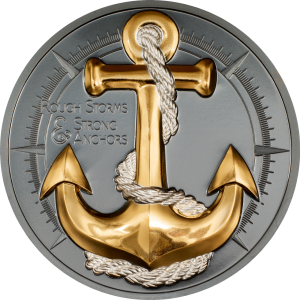 Anchor - Rough storms. Cook Islands 10$ 2025  selective goldplated 2 oz 99,99% silver coin Anchor - Rough storms. Cook Islands 10$ 2025  selective goldplated 2 oz 99,99% silver coin