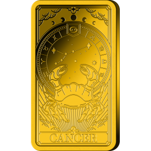 Sodiaagimärgid - Vähk.  Saalomoni saarte 10 $ 1/200 oz 99,99% kuldmünt.