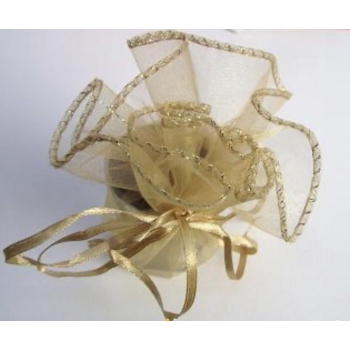 Small golden package, organza