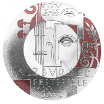 Centenary of The Salzburg Festival. Austria 20€ 2020 92,5% silver coin 22,24 g