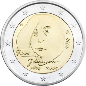 2 € юбилейная монета 2014 г. Финляндия - 100 лет со дня рождения Туве Янссон