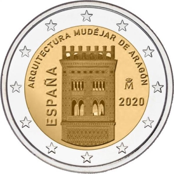 2 € юбилейная монета 2020 г. Испания -«Памятники культурного и природного Всемирного наследия ЮНЕСКО»: Архитектура мудехар в Арагоне