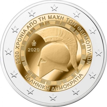Kreeka 2020 a 2€ juubelimünt -  Termopüülide lahingu 2500 aastapäev