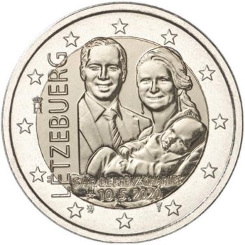 2 € юбилейная монета 2020 г. Люксембург - Рождение наследного Великого Герцога Чарльза