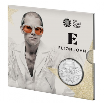 Musiikkilegenda Elton John.  Iso-Britannia 5 GBP 2020 kupari-nikkeli raha, 28,28 g