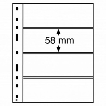 Optima margileht 4 vahega (58 x 180 mm), must tasust 