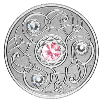 Birthstone October. Canada 5$ 2020 99,99% silver coin with crystals, 7,96 g