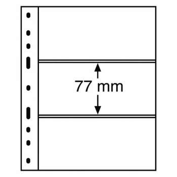 Optima margileht 3 vahega (77 x 180 mm) must taust