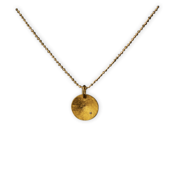 Золотая подвеска с бриллиантом и позолоченной серебряной цепочкой