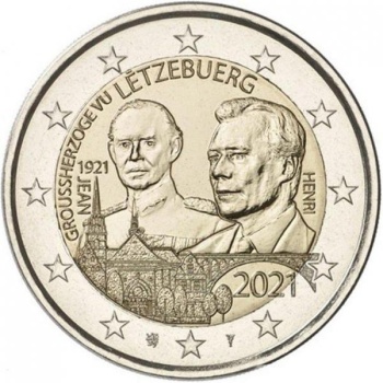 Luxembourg 2€ commemorative coin 2021 - The 100th anniversary of the Grand Duke Jean