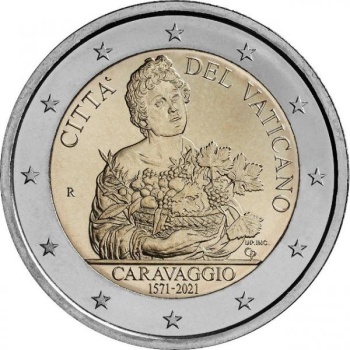 Vatikani 2 Eur 2021 juubelimünt - Caravaggio 450. sünniaastapäev