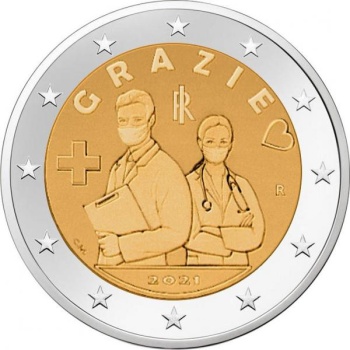 Italy 2€ commemorative coin 2021 -Healthcare professionals