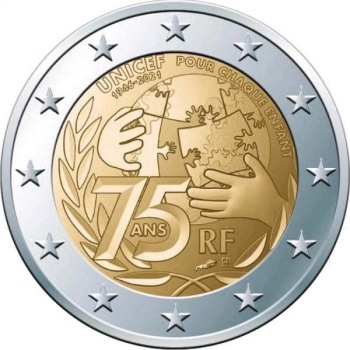 France 2€ commemorative coin 2021 - Unicef 