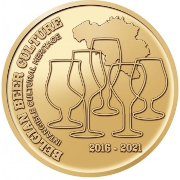 2 1/2 € юбилейная монета 2021 г.Бельгия  - 5 лет нематериального наследия бельгийской пивной культуры
