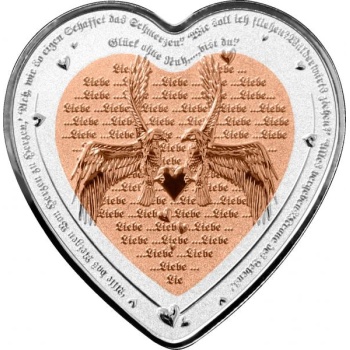  "Celebrating Love. Golden Eagle" Fiji 1$ 2021 Bi-metal 99,9% silver coin. 21.4 g