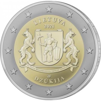 Lithuania 2€ commemorative coin 2021 - Dzūkija (from the series ‘Lithuanian Ethnographic Regions’) coin card