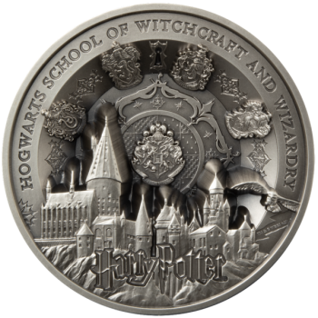  "Гарри Поттер". -  Самоа 25 $ 2020.г. 99.9% серебряная монета с антик обработкой. 1 килограмм