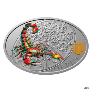 Silver coin Sign of Zodiac - Scorpio. Niue 1 $ 2021 99,9% silver coin 1 oz 