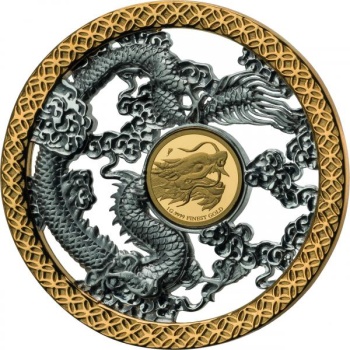 Symbols of Life - Dragon. Barbados 10$ 2021 gold coin /pedant