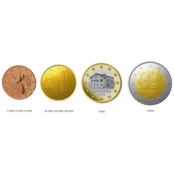 Andorra euromündkomplekt (sega- aastad)  blisterpakendis