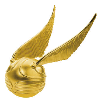  Harry Potter Spherical  silver coin the 3D Golden Snitch.  Samoa Islands 5$ 2022. 99,9% silver coin gold plated  3 oz