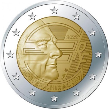 France 2€ commemorative coin 2022 - The 90th anniversary of President Jacques Chirac’s birth 