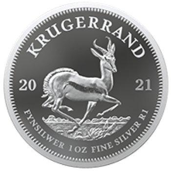 Крюгеррэнд 2021. южноафриканская 99,9% серебряная монета, 1 унция