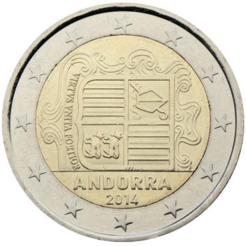 Андорра 2 € монета регулярного выпуска. 2022. года