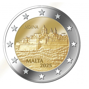 Malta 2€ commemorative coin 2025 -Mdina