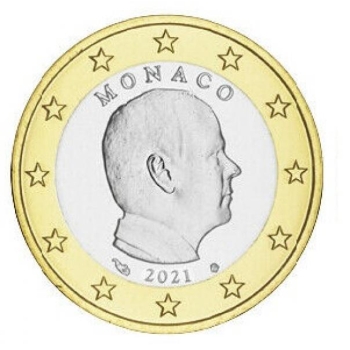 Monaco Albert II 1 € käibemünt 2021.a