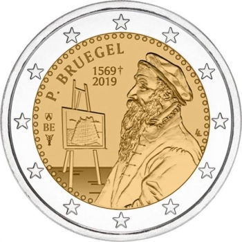 Belgia 2019.a. 2€ juubelimünt - Pieter Bruegel vanema 450. surma-aastapäev