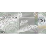 Tiikeri vuosi 2022 -  Mongolia 100 Tugrik 99,99% hopearaha, 5 g.