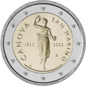San Marino 2€ commemorative coin 2022 - Bicentenary of the death of Antonio Canova