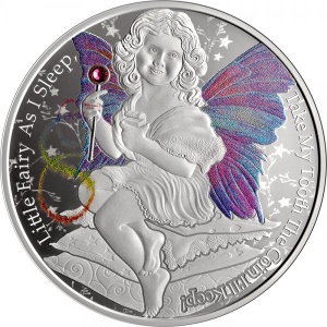 Hambahaldjas - Ghana 2 Cedi 2022.a. värvitrükis 1/2-untsine 99,9% hõbemünt kristalliga