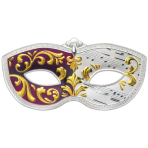 "Venetsian karnevaali "Samoa 10 $ 2023. 5 unssi 99,9% hopearaha väripainatuksella