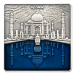 „Taj mahal" -  Barbados 2023v. 10 $ 99,99% hopearaha, antiikkipatinointi, 3 unssi