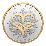 Celebrate Love - Canada 20$  2025 99,99% Silver Coin with Yellow Gold Plating. 1 oz
