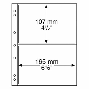 Plastic sheets NUMIS 2C for banknotes or postcards