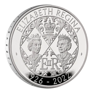 Her Majesty Queen Elizabeth II United Kingdom 5 £ 2022 proof 92,5% silver Piedfort coin, 56,56 g