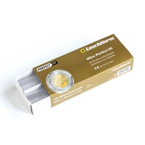 Капсула для монет, "ULTRA Perfect Fit",  25,75 mm,  (2 евро), 40  штук в упаковке.