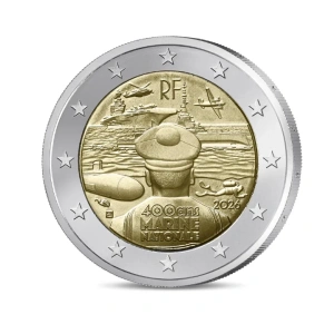 Ranska 2€ erikoisraha 2026 - 400 Years of French Navy  B.u coin card.