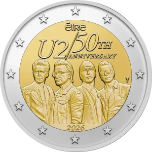 2 € юбилейная монета  2026 г. Ирландия -	