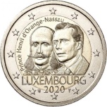 2 € юбилейная монета 2020 г. Люксембург - 200 лет со дня рождения Генриха Оранско-Нассауского