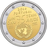 2 € юбилейная монета 2020 г. Португалия - 75 лет ООН