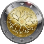 Kypros 2€ erikoisraha 2017 - Kyproksen neurologian ja genetiikan tutkimuslaitoksen perustamisen 30. vuosipäivä